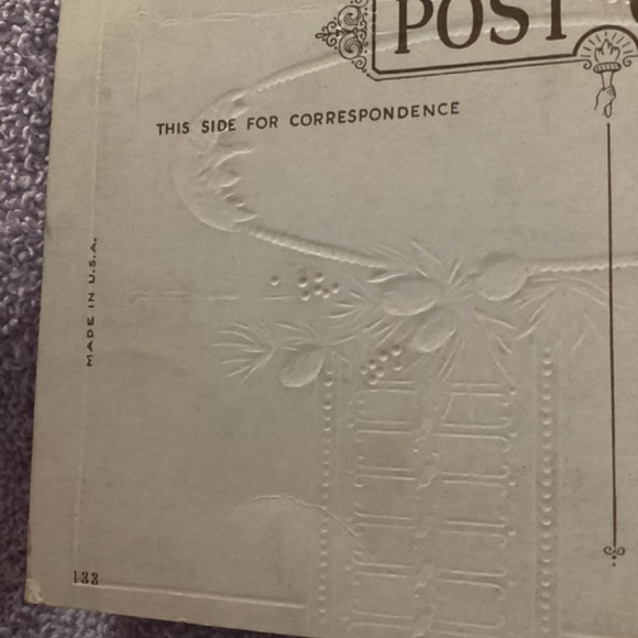 New Vintage Christmas Postcard Auld Lang Syne Winter Scene Pinecones Holly - Picture 9 of 9